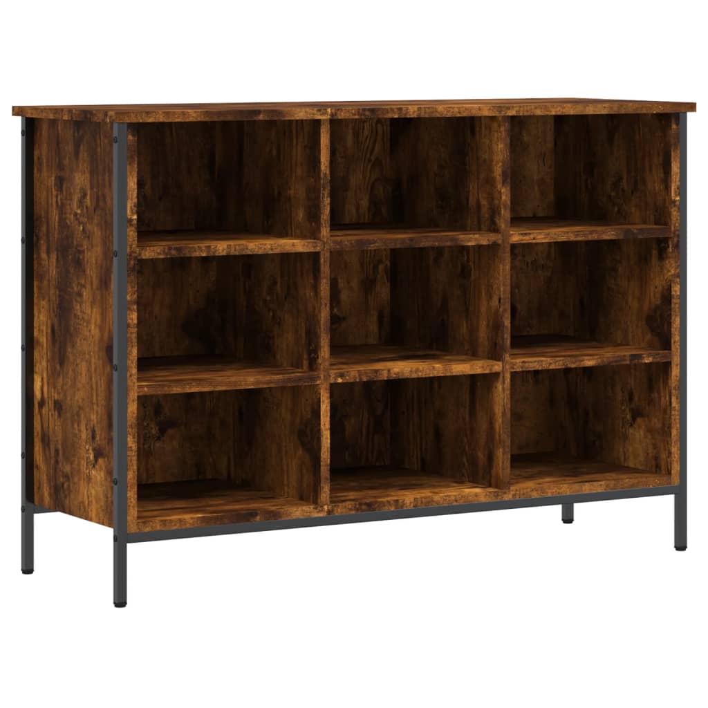Armoire à chaussures chêne fumé 100x35x70 cm bois d'ingénierie - XIOS