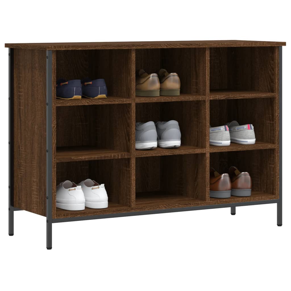 Armoire à chaussures chêne marron 100x35x70cm bois d'ingénierie - XIOS