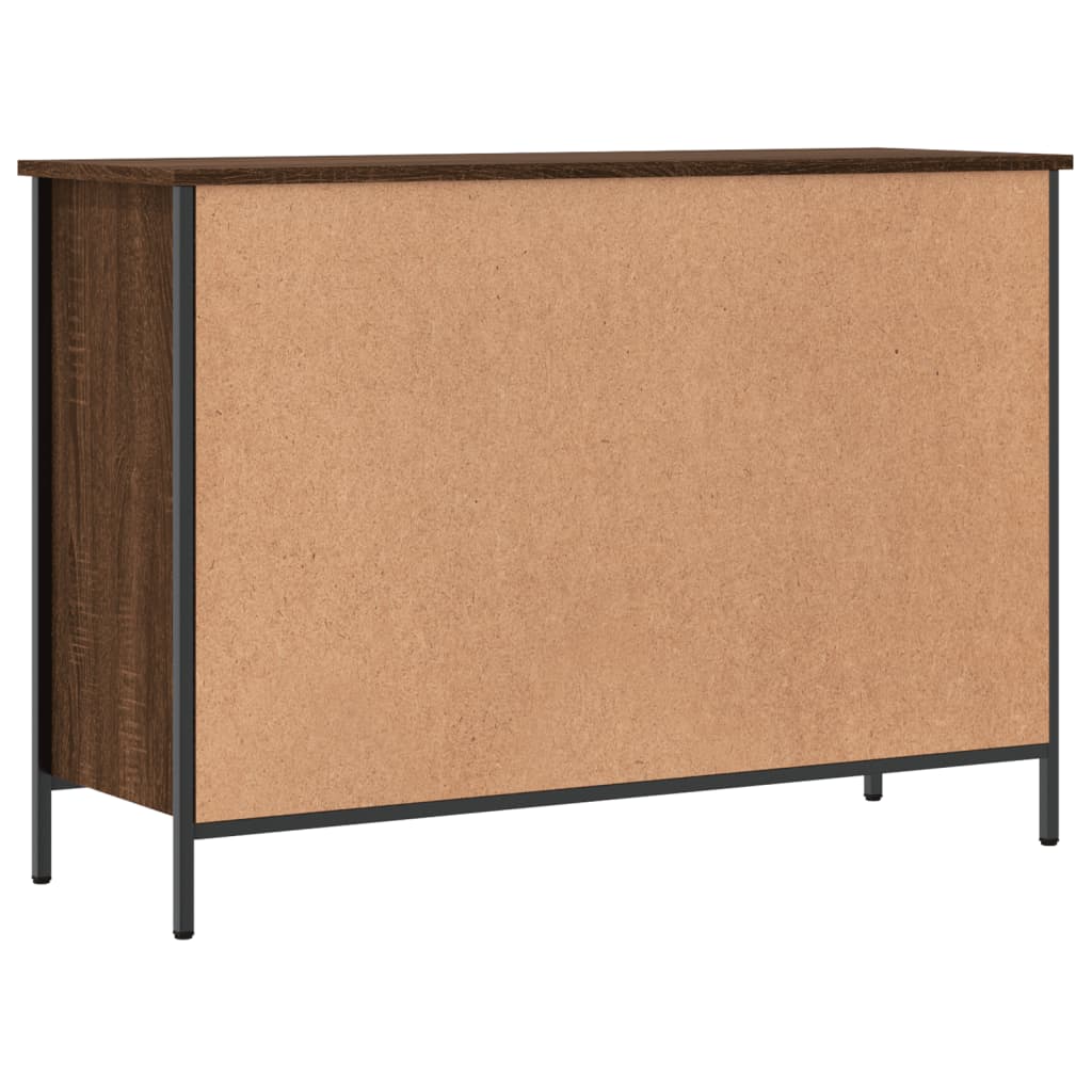 Armoire à chaussures chêne marron 100x35x70cm bois d'ingénierie - XIOS