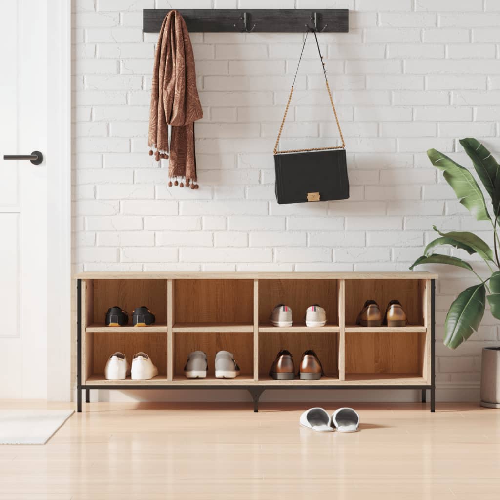 Armoire à chaussures chêne sonoma 131x35x50cm bois d'ingénierie - XIOS