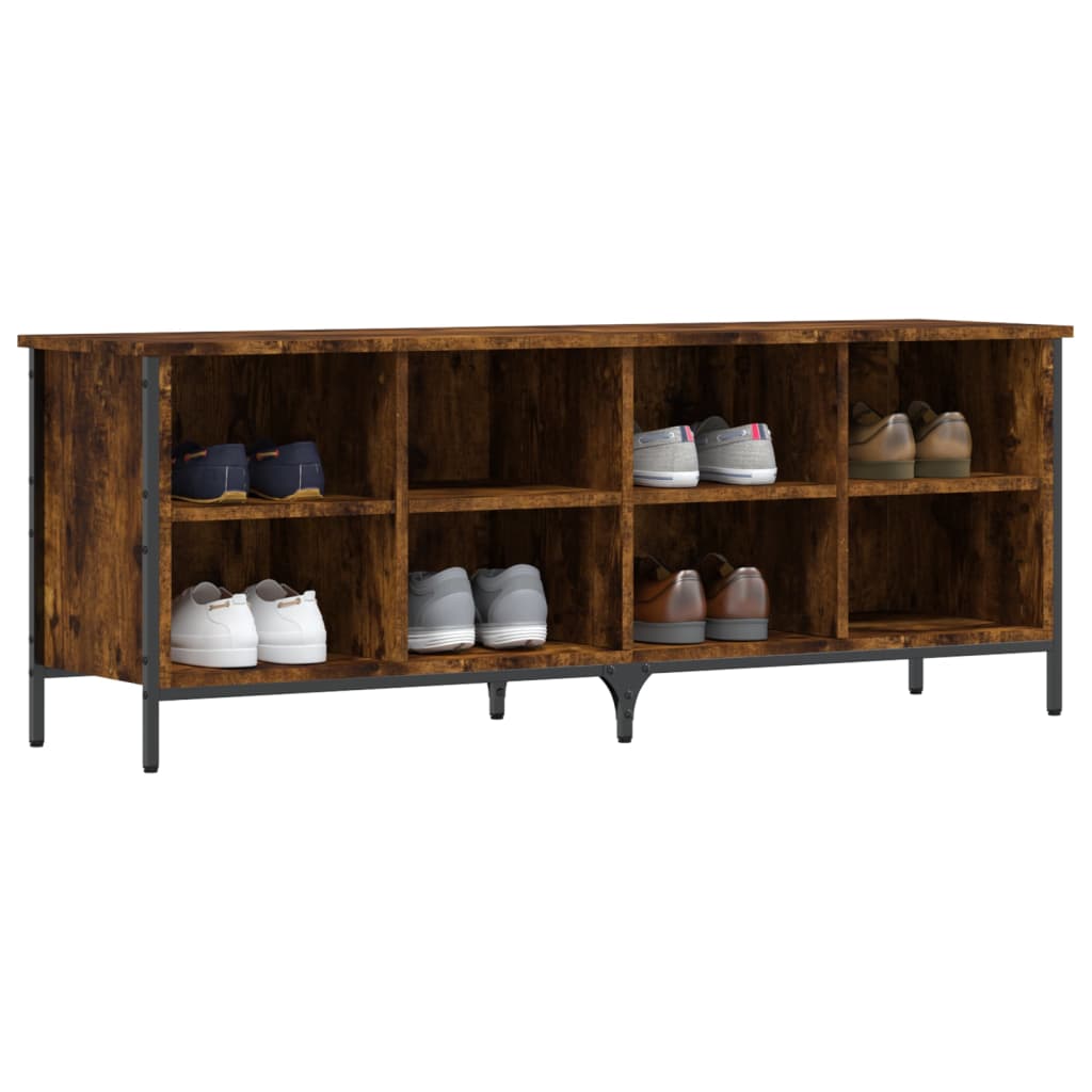 Armoire à chaussures chêne fumé 131x35x50 cm bois d'ingénierie - XIOS