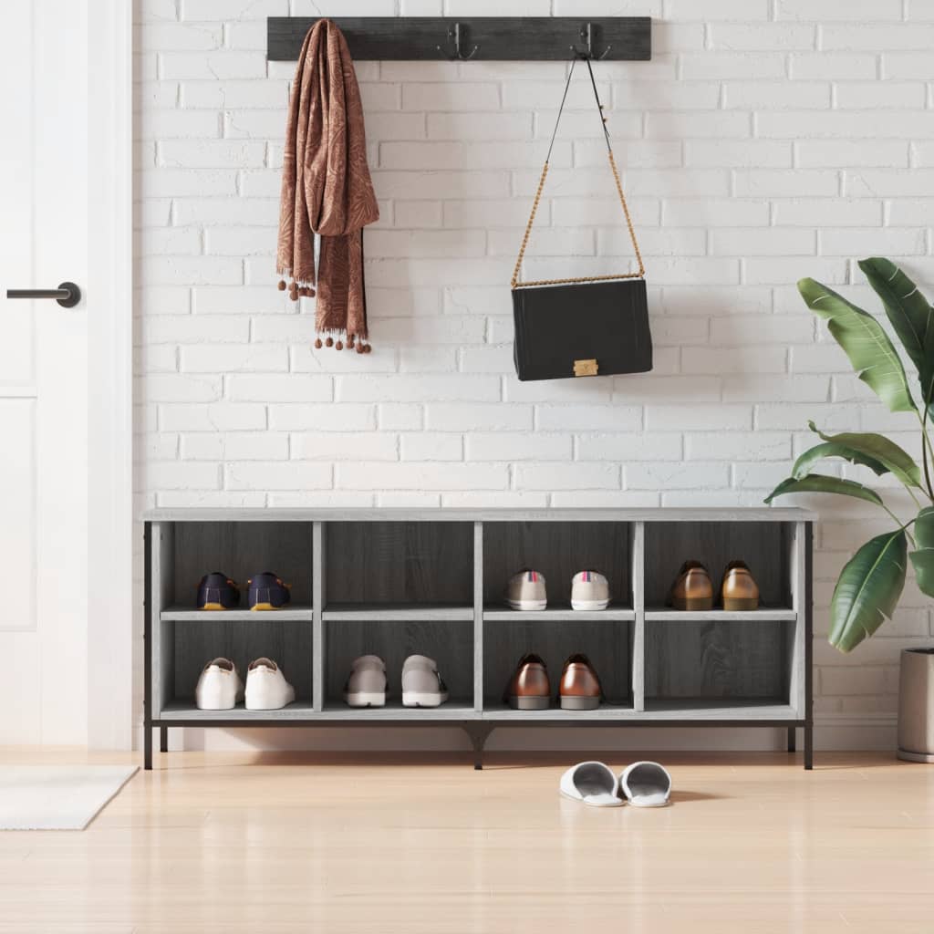 Armoire à chaussures sonoma gris 131x35x50 cm bois d'ingénierie - XIOS