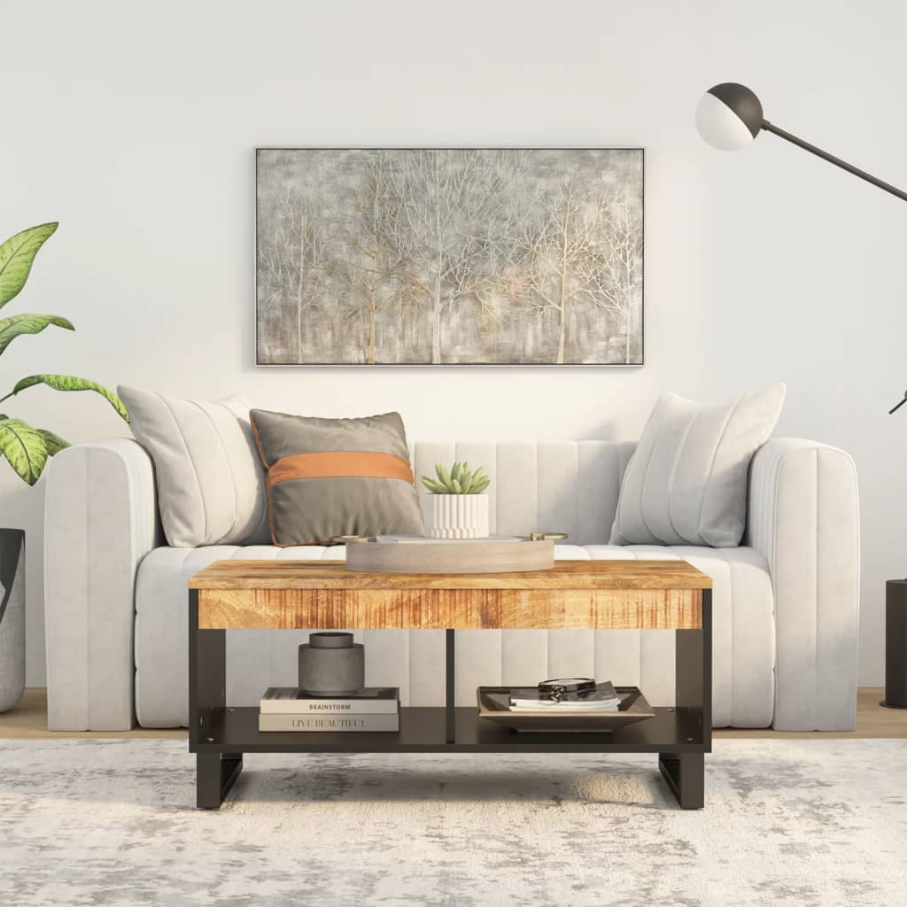 Table basse 90x50x40 cm bois de manguier massif - XIOS