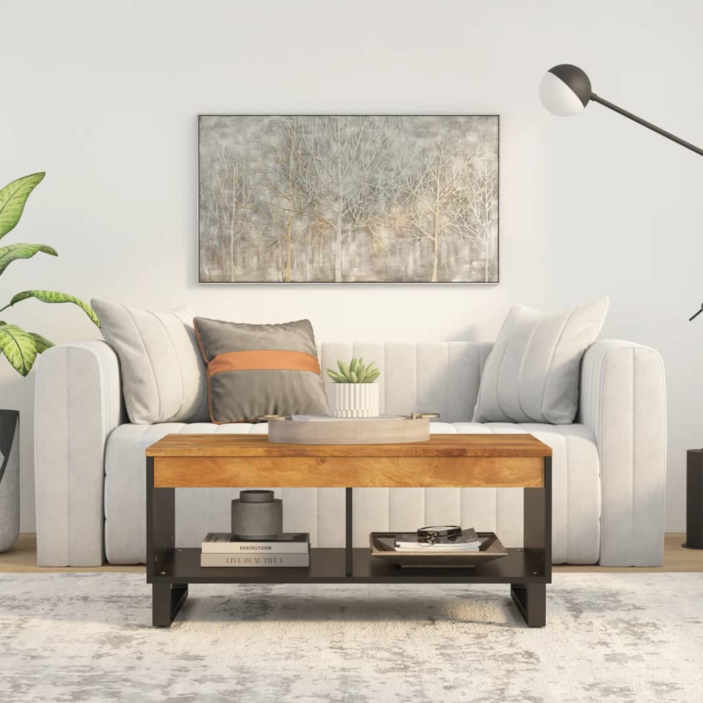 Table basse 90x50x40 cm bois de manguier massif - XIOS