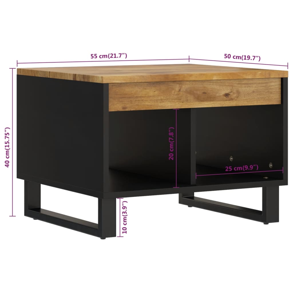 Table basse 55x50x40 cm bois de manguier massif - XIOS