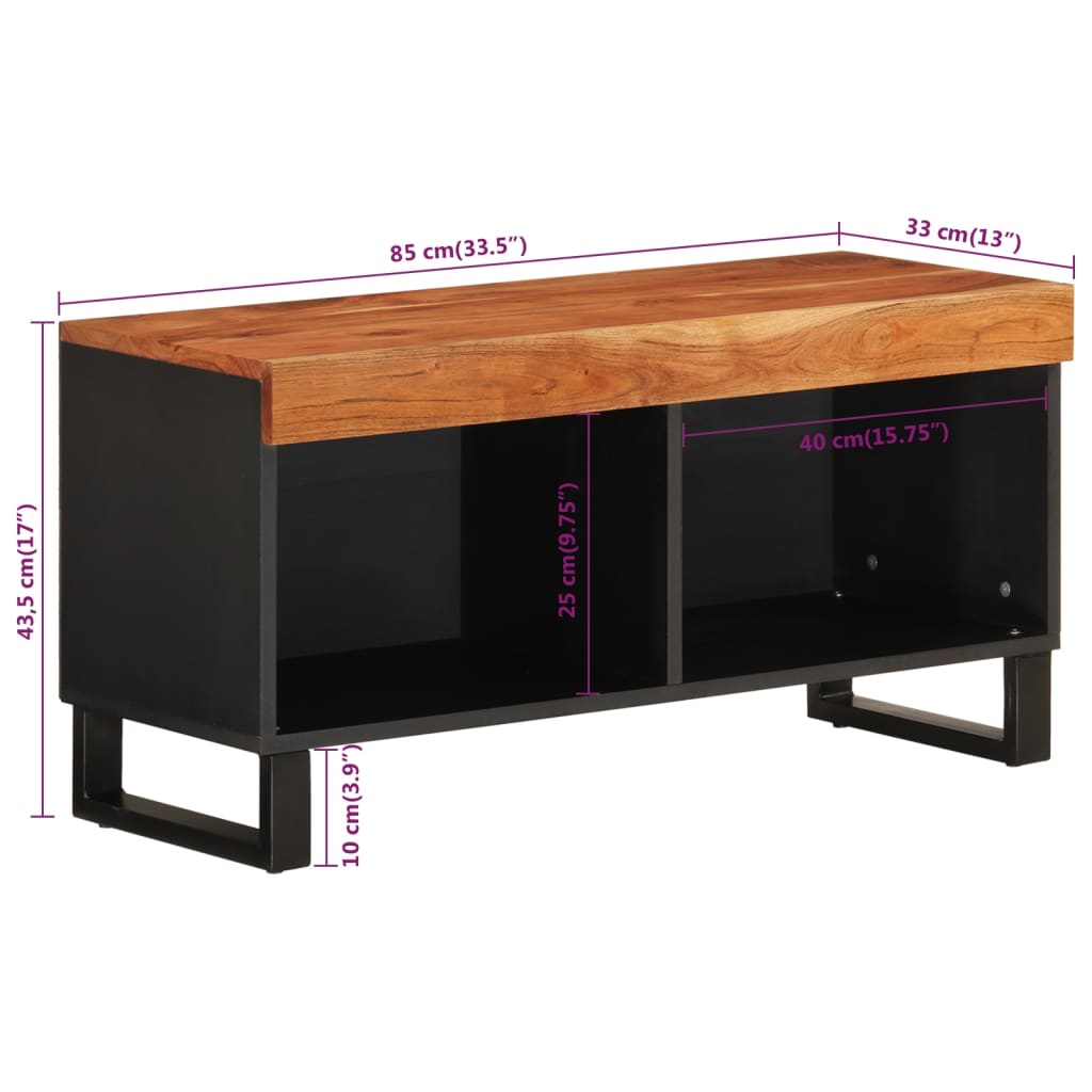 Meuble TV 85x33x43,5 cm bois d'acacia massif - XIOS