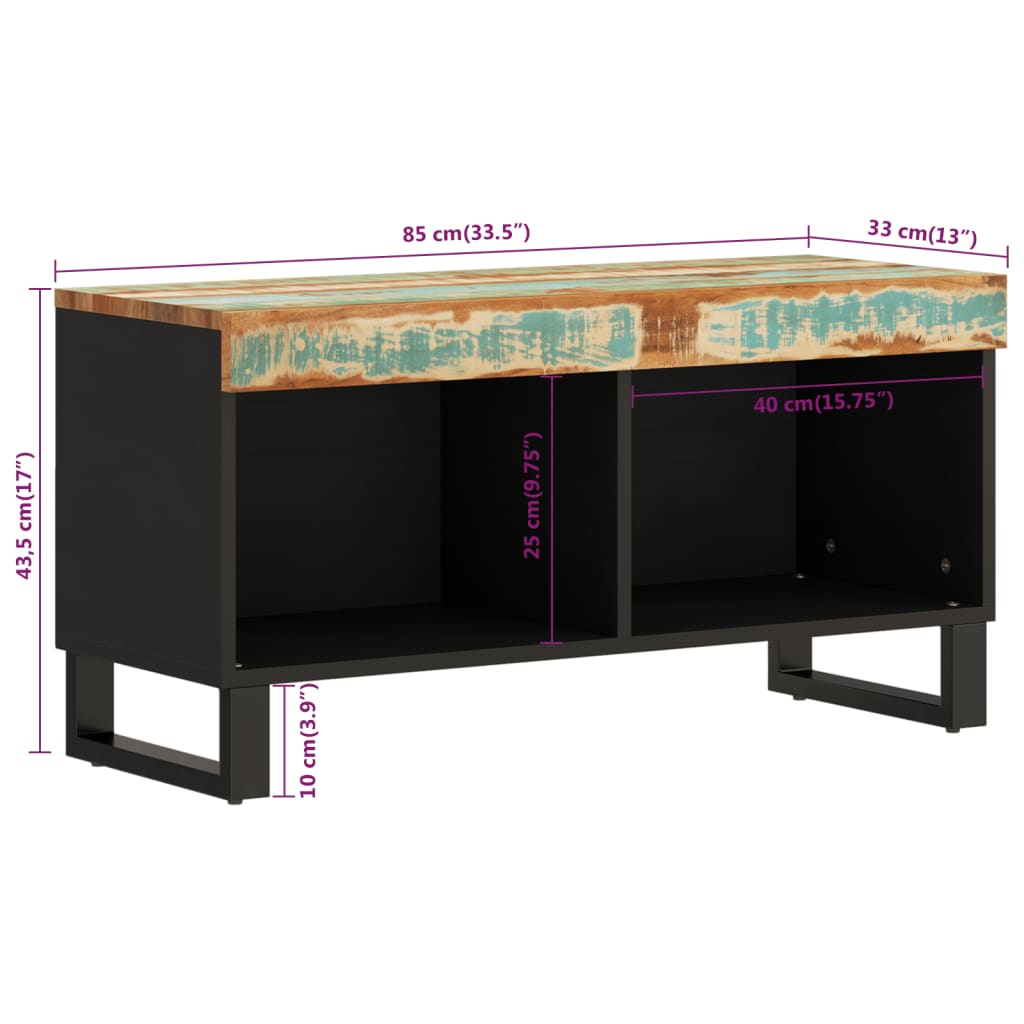 Meuble TV 85x33x43,5 cm bois massif de récupération - XIOS