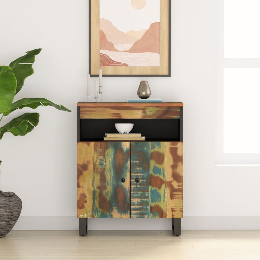 Buffet avec 2 portes 60x33x75 cm bois massif de récupération - XIOS
