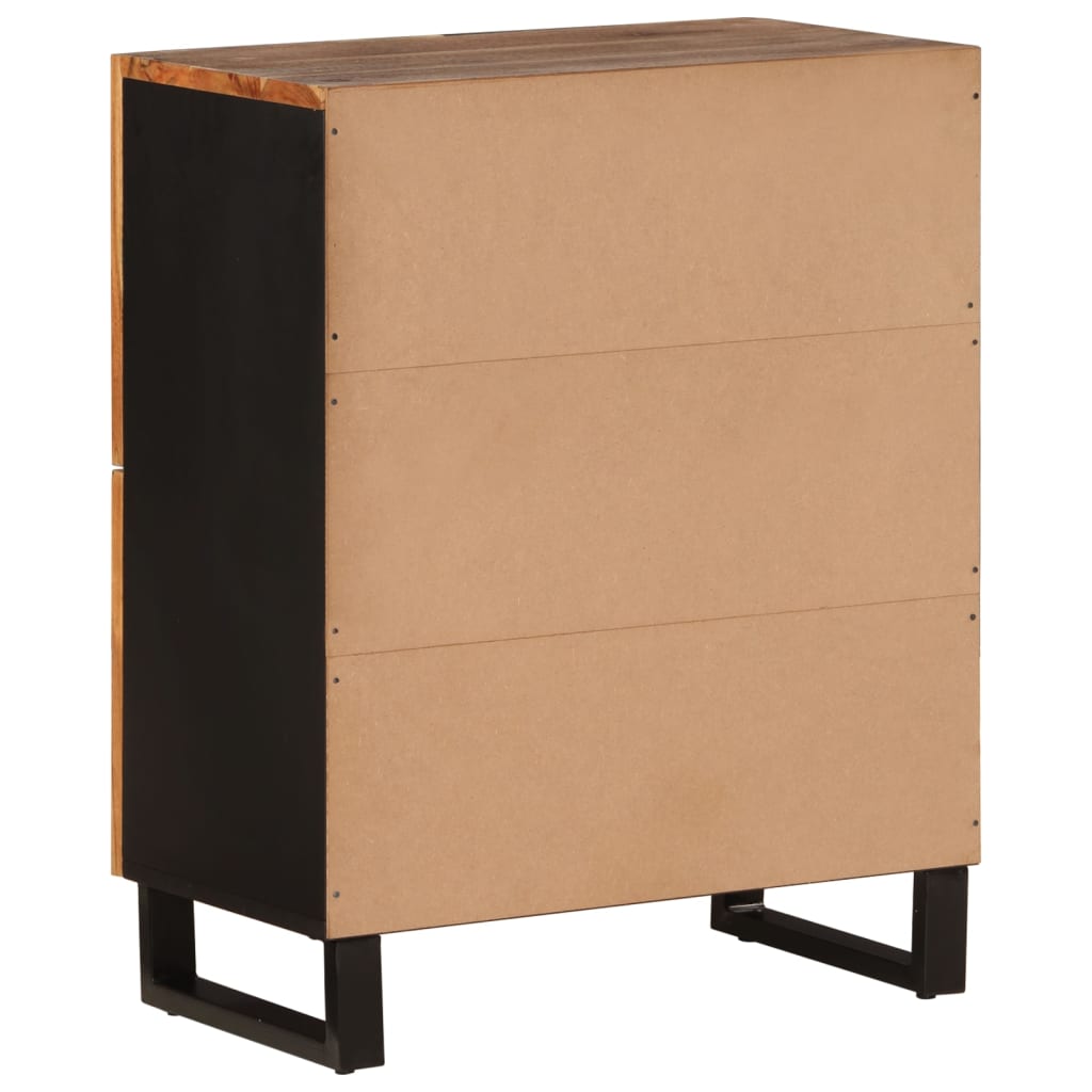 Buffet avec 4 portes 60x33x75 cm bois massif d'acacia - XIOS