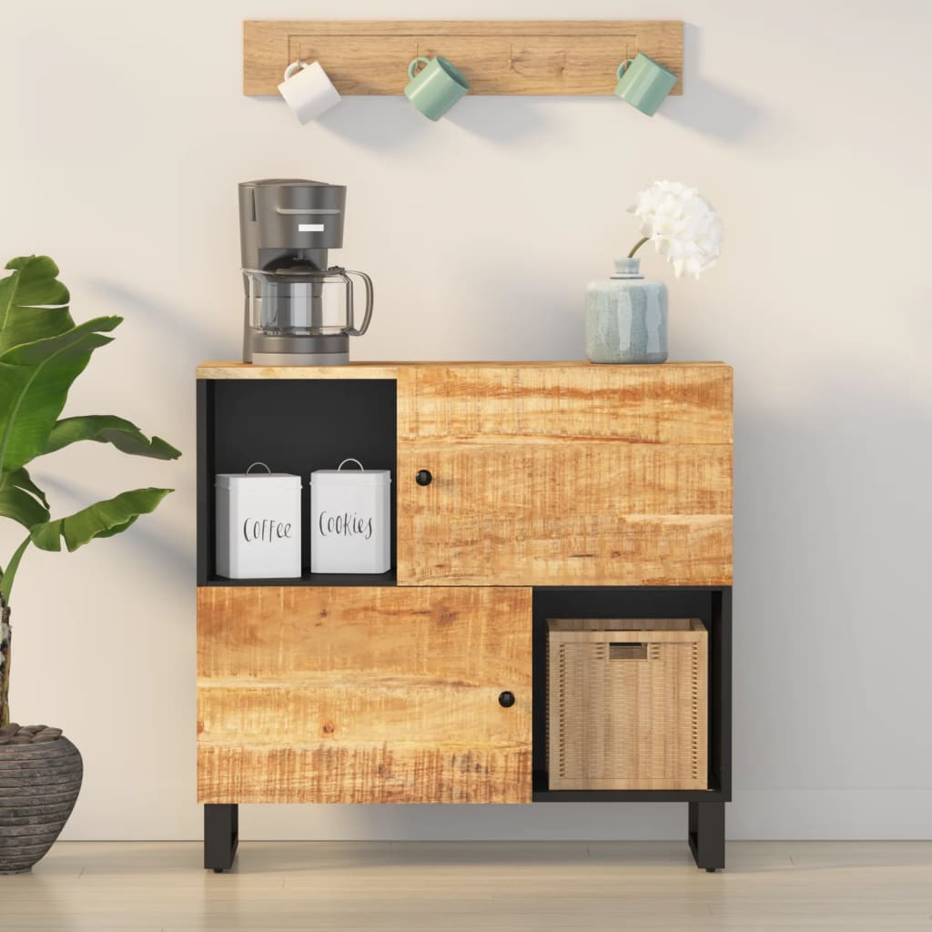 Buffet avec 2 portes 80x33x75 cm bois massif de manguier - XIOS