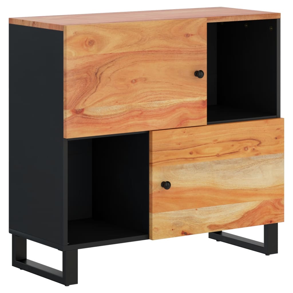 Buffet avec 2 portes 80x33x75 cm bois massif d'acacia - XIOS