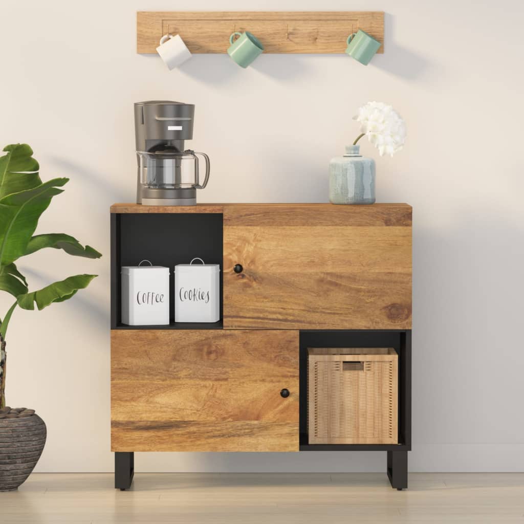 Buffet avec 2 portes 80x33x75 cm bois massif de manguier - XIOS