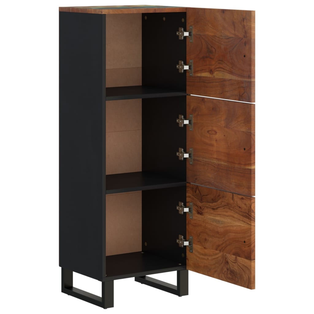 Buffet haut et tiroir 60x33x100 cm bois massif récupération/fer - XIOS
