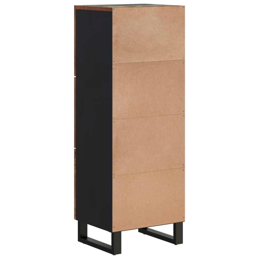 Buffet haut et tiroir 60x33x100 cm bois massif récupération/fer - XIOS