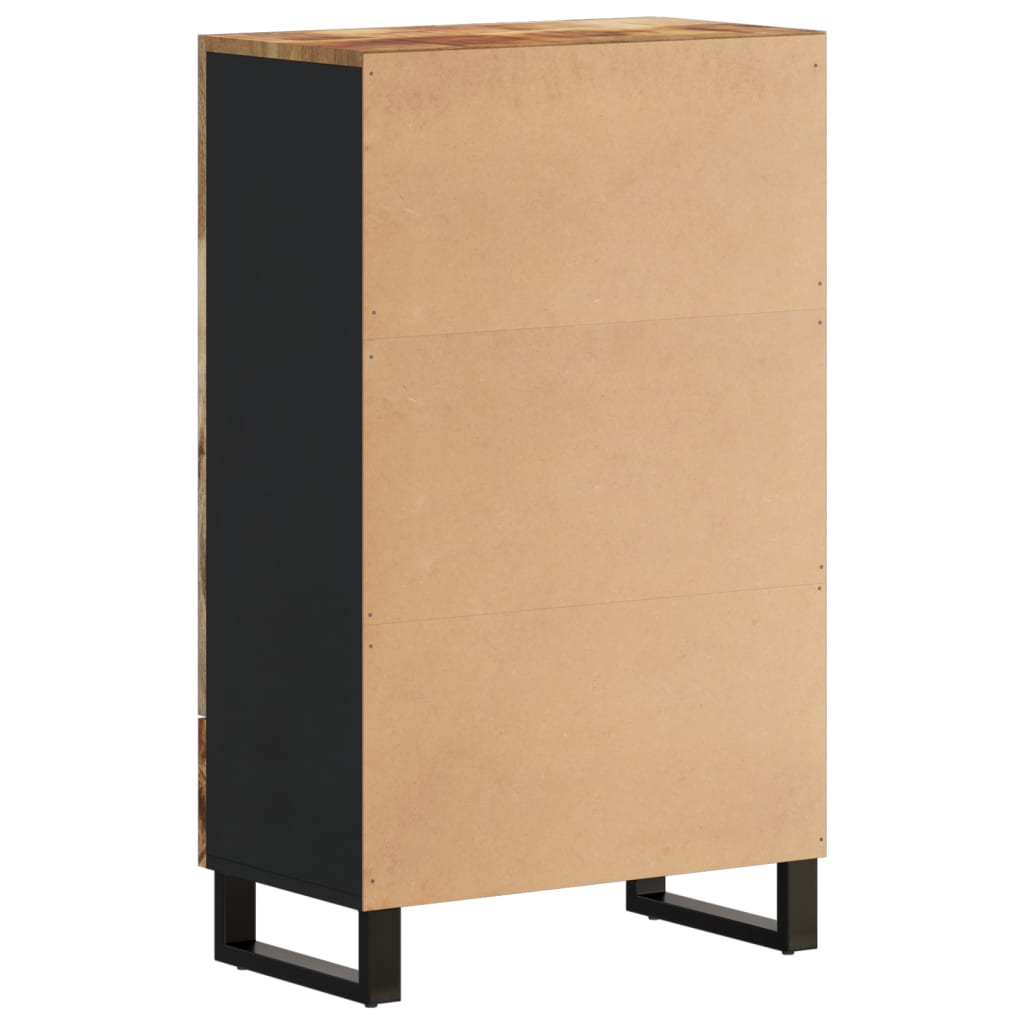 Buffet haut avec tiroir 60x33x100cm bois massif manguier et fer - XIOS