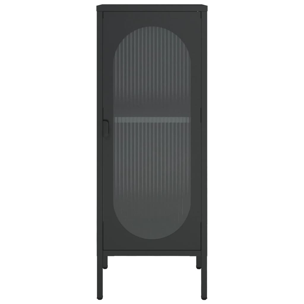 Buffet noir 40x35x105 cm verre et acier - XIOS