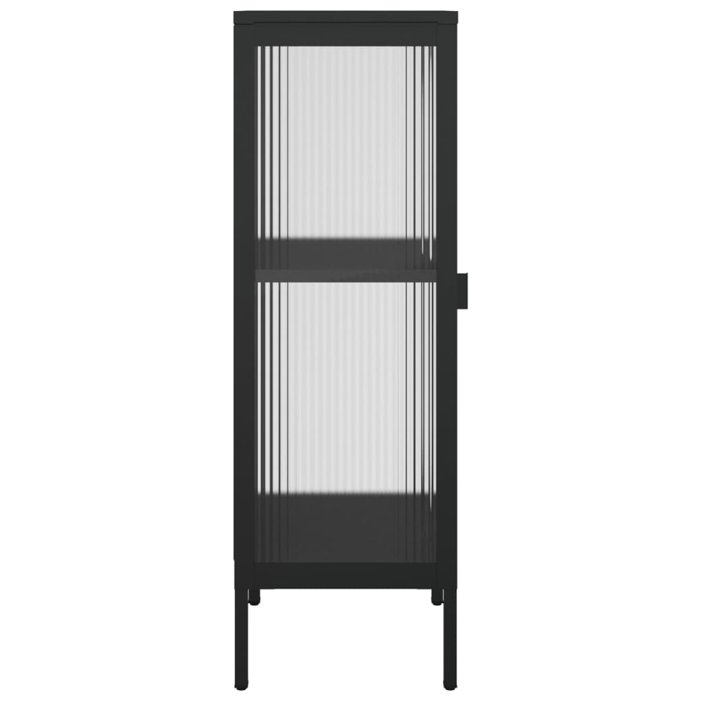 Buffet noir 40x35x105 cm verre et acier - XIOS