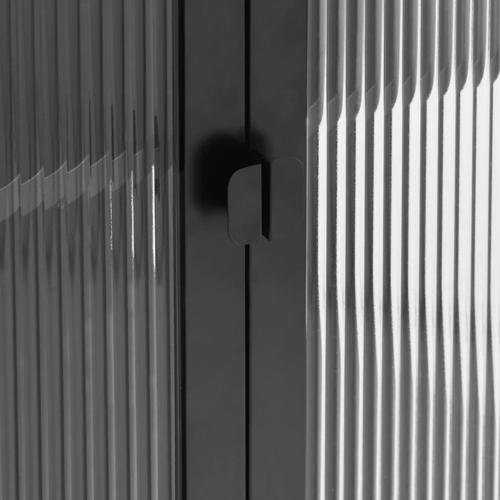 Buffet noir 70x35x70 cm verre et acier - XIOS