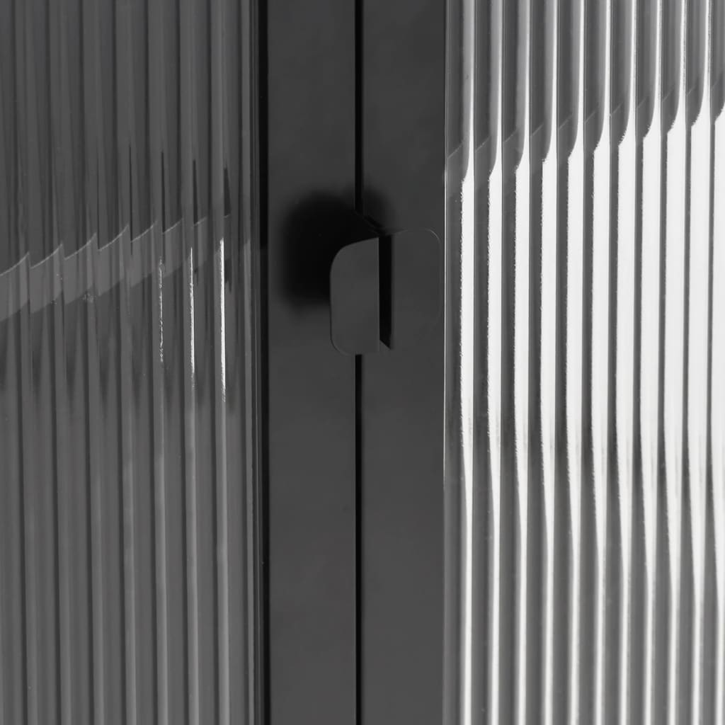 Buffet noir 75x35x105 cm verre et acier - XIOS