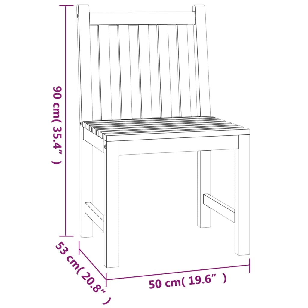 Ensemble à manger de jardin 3 pcs Bois de teck massif