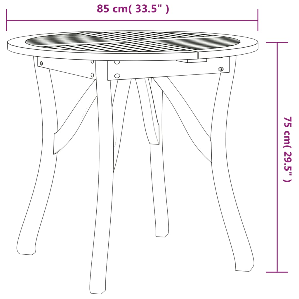 Ensemble à manger de jardin 5 pcs Bois d'acacia solide