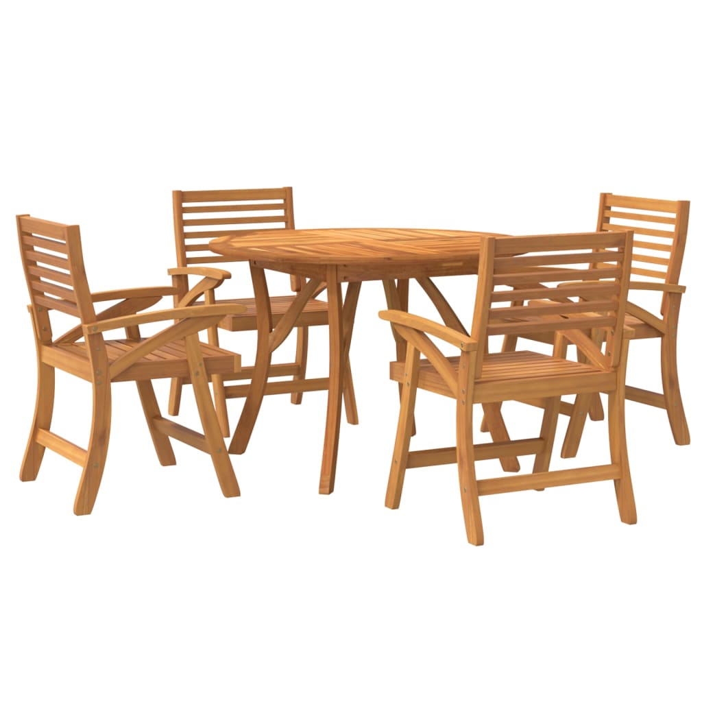 Ensemble à manger de jardin 5 pcs Bois d'acacia solide