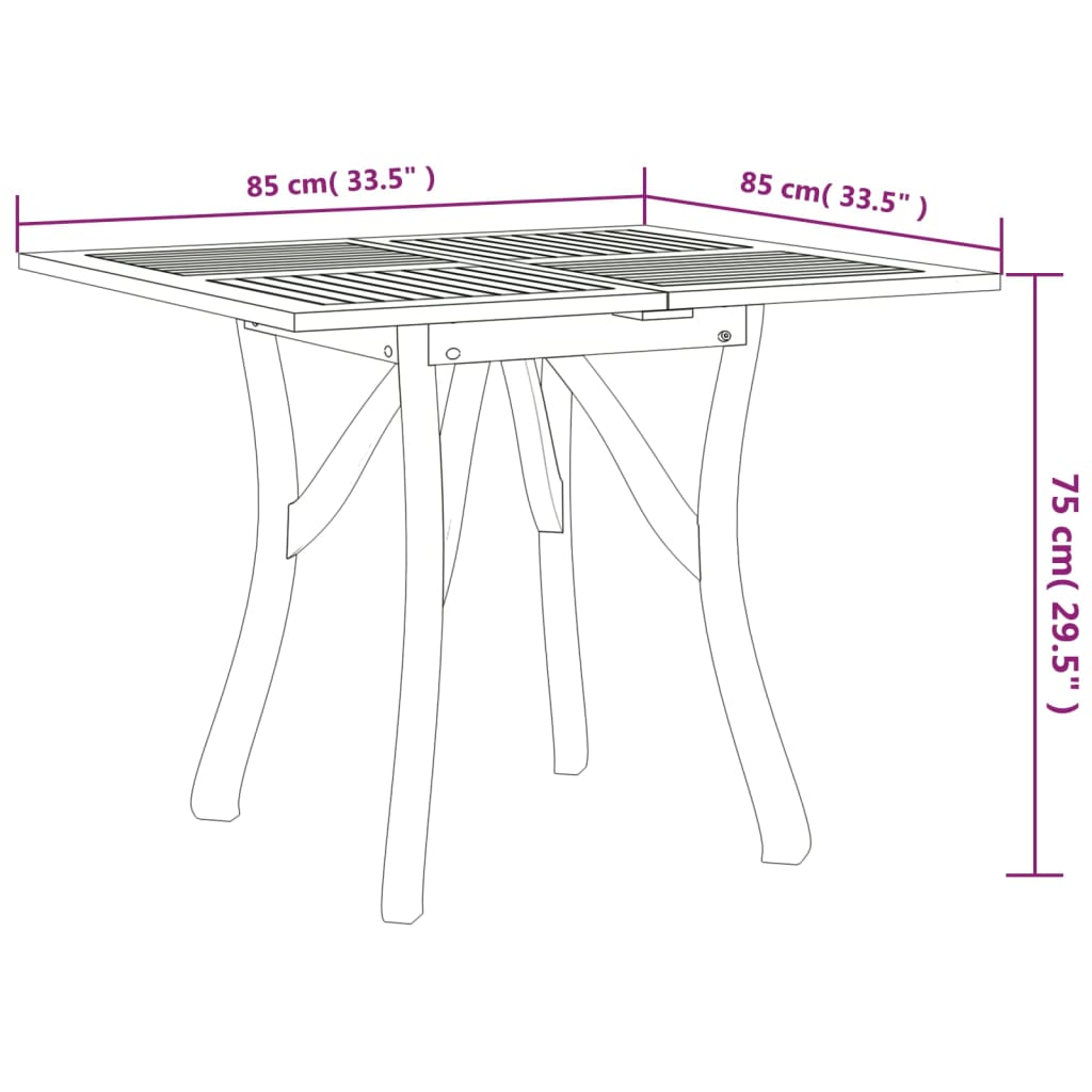 Ensemble à manger de jardin 5 pcs Bois d'acacia solide