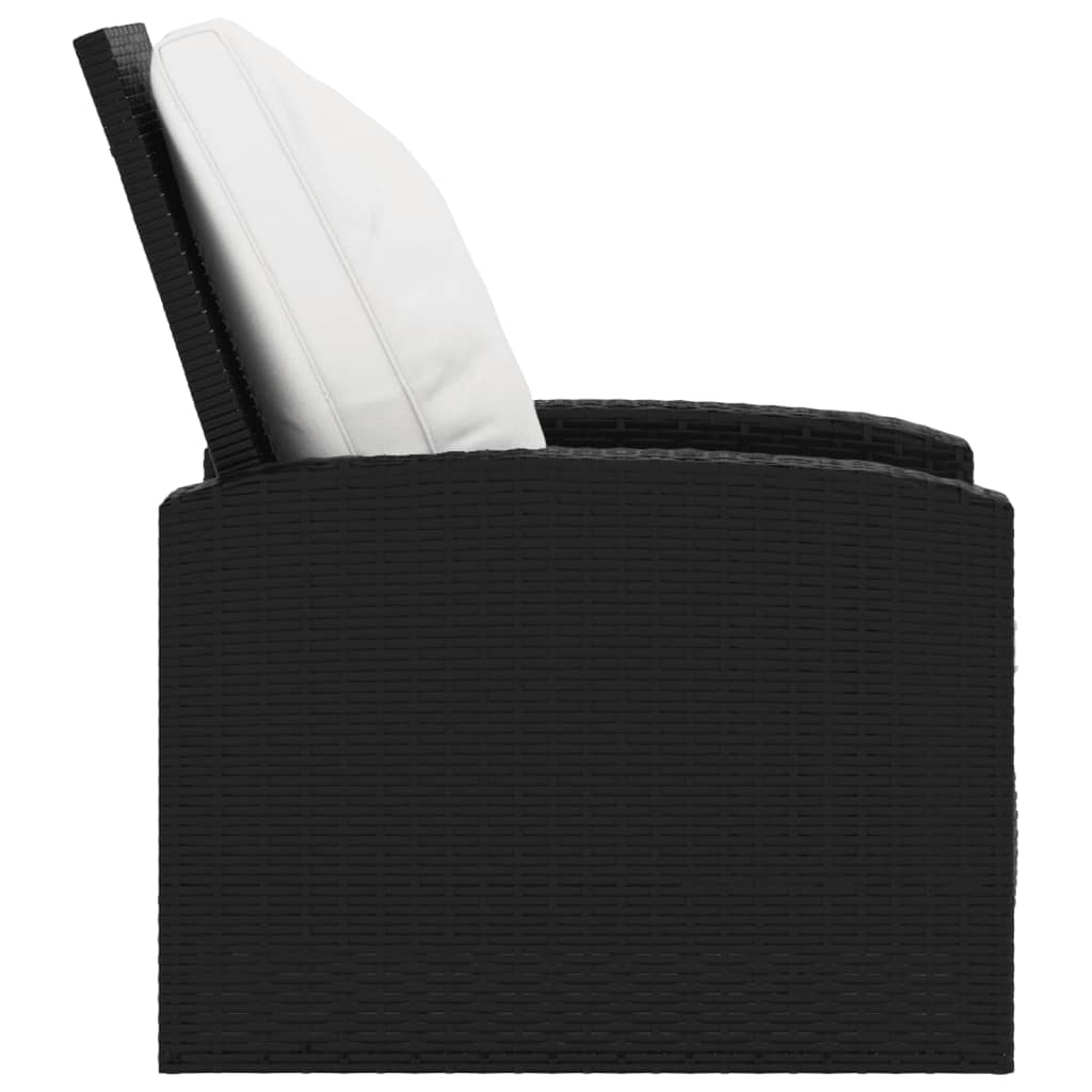 Fauteuil inclinable de jardin avec coussins noir résine tressée Chaises de jardin vidaXL