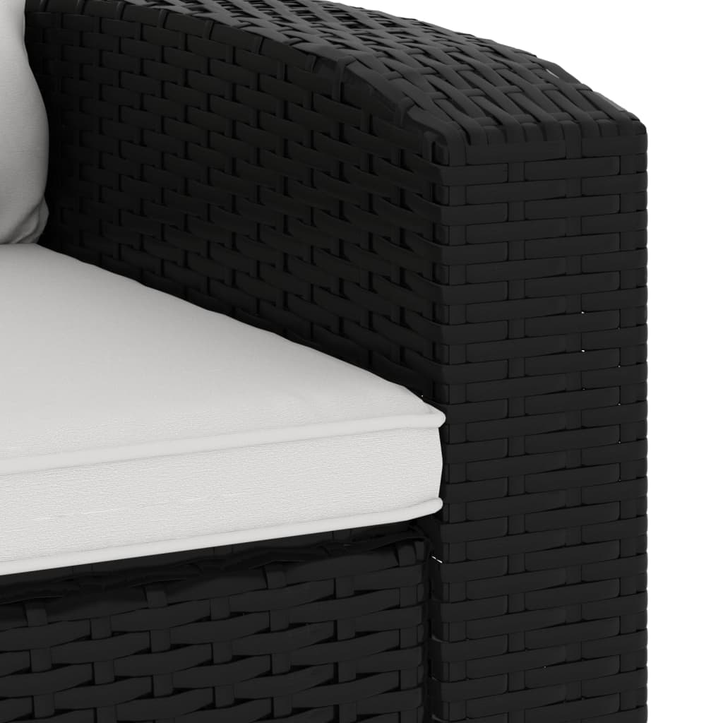 Fauteuil inclinable de jardin avec coussins noir résine tressée Chaises de jardin vidaXL
