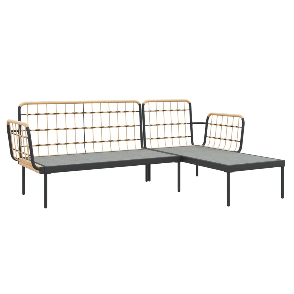 Salon de jardin 3 pcs avec coussins beiges résine tressée - XIOS