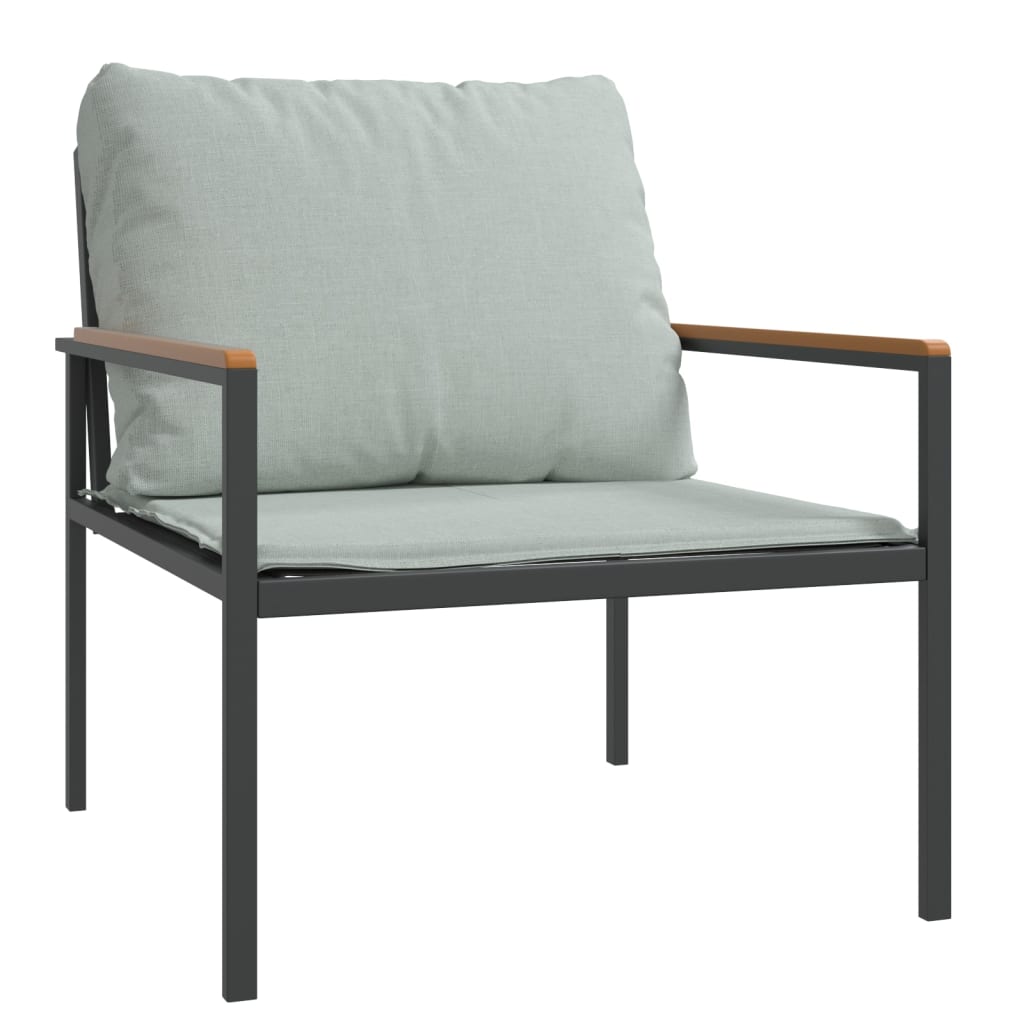 Salon de jardin avec coussins 3 pcs anthracite acier - XIOS