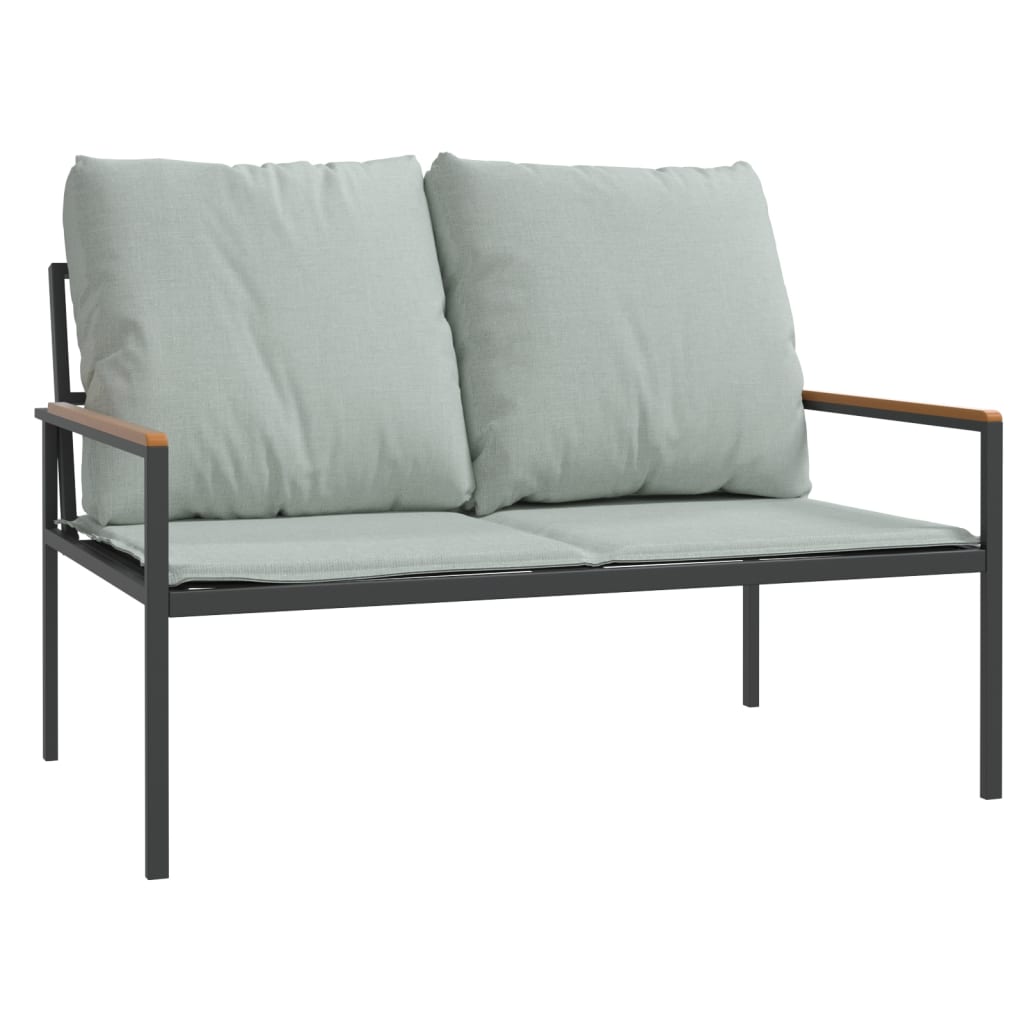 Salon de jardin avec coussins 3 pcs anthracite acier - XIOS