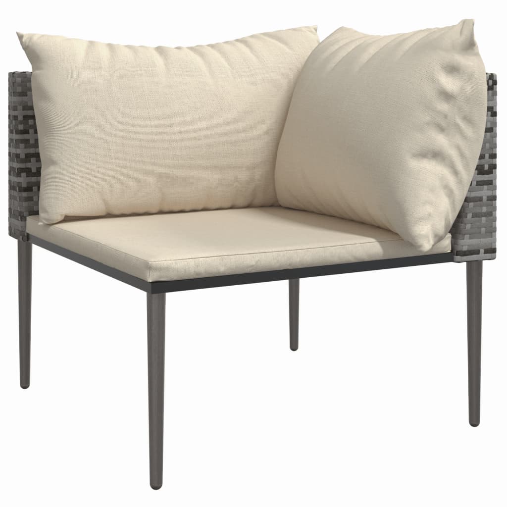 Salon de jardin 3 pcs avec coussins Gris Résine tressée - XIOS