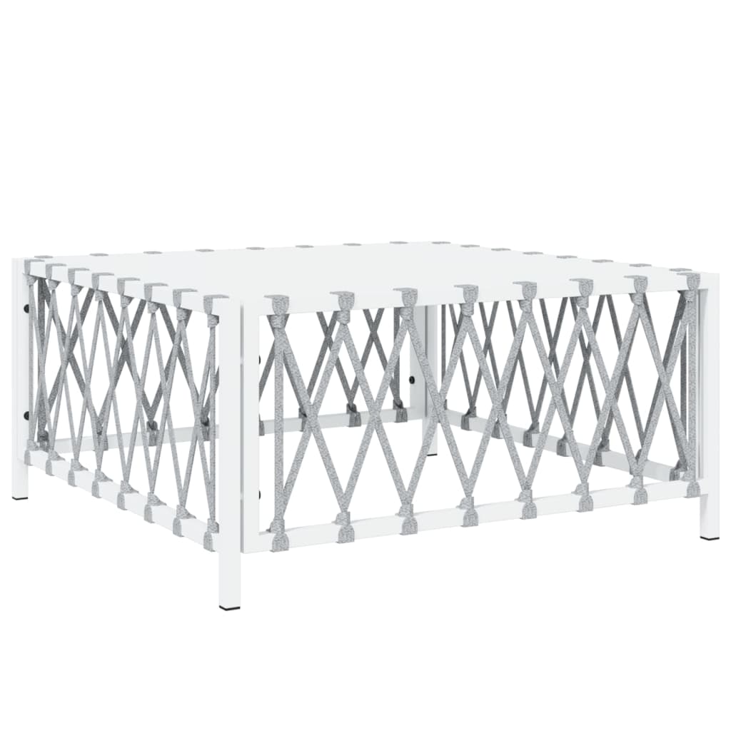 Table de jardin blanc 70x70x34 cm tissu tissé Éléments pour canapés modulables de jardin vidaXL