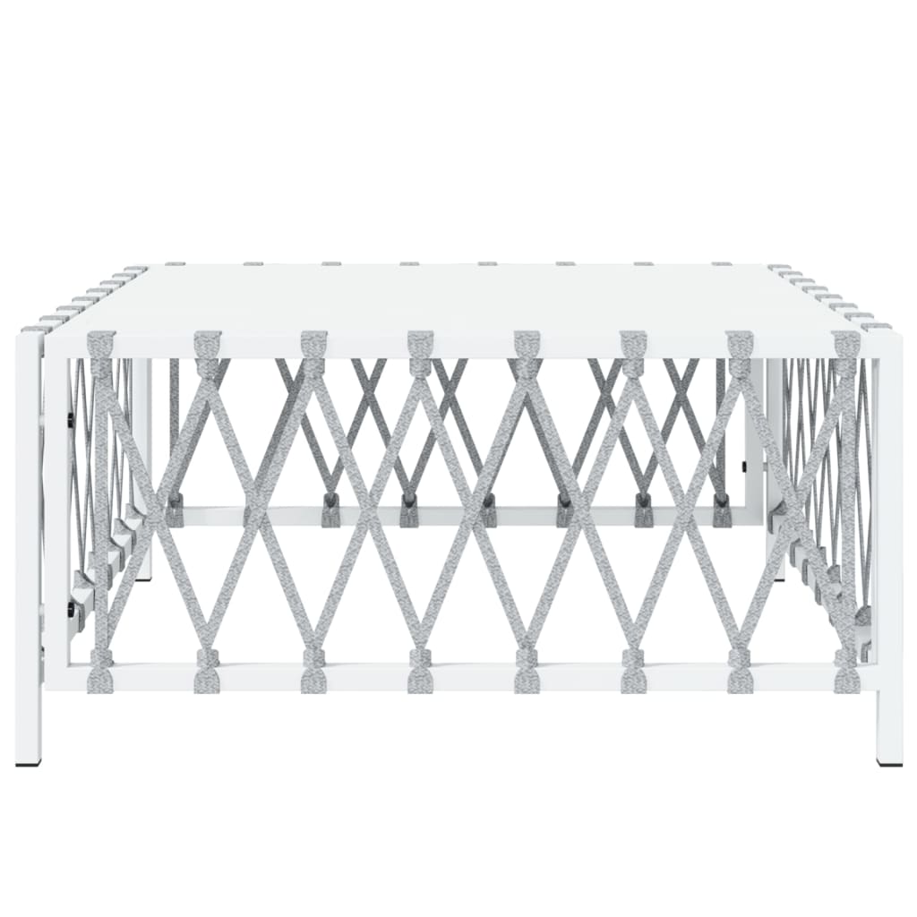 Table de jardin blanc 70x70x34 cm tissu tissé Éléments pour canapés modulables de jardin vidaXL
