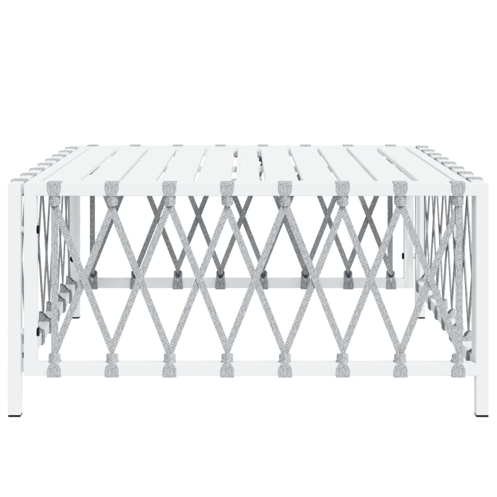 Table de jardin blanc 70x70x34 cm tissu tissé Éléments pour canapés modulables de jardin vidaXL