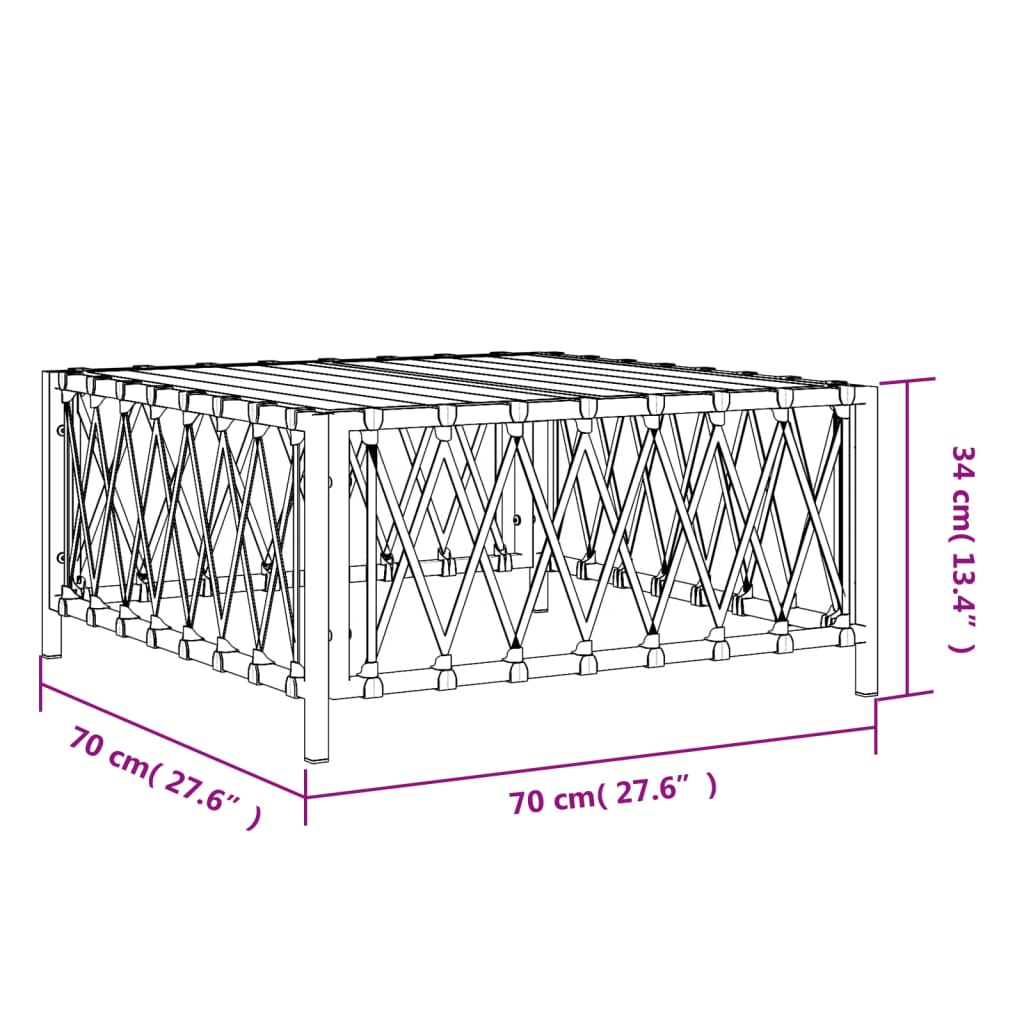 Table de jardin blanc 70x70x34 cm tissu tissé Éléments pour canapés modulables de jardin vidaXL