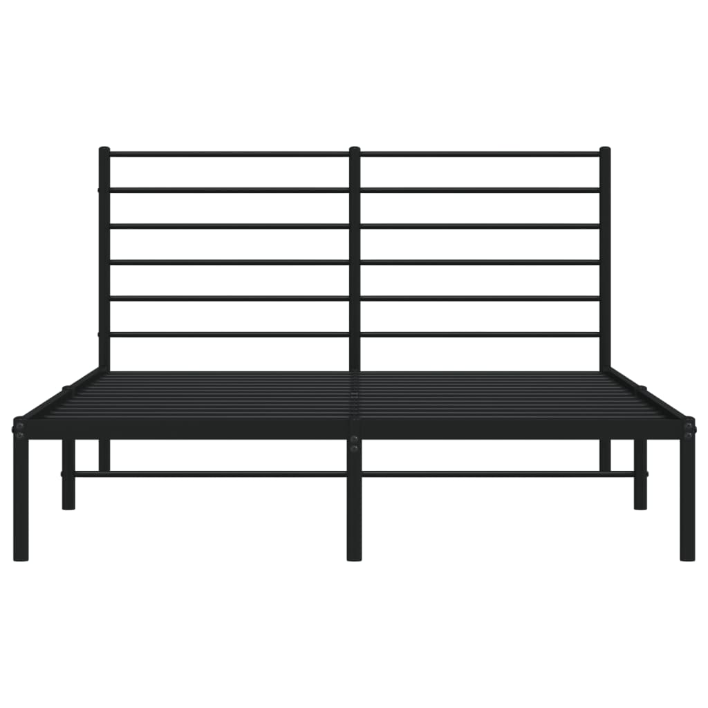 Cadre de lit métal sans matelas avec tête de lit noir 120x190cm - XIOS