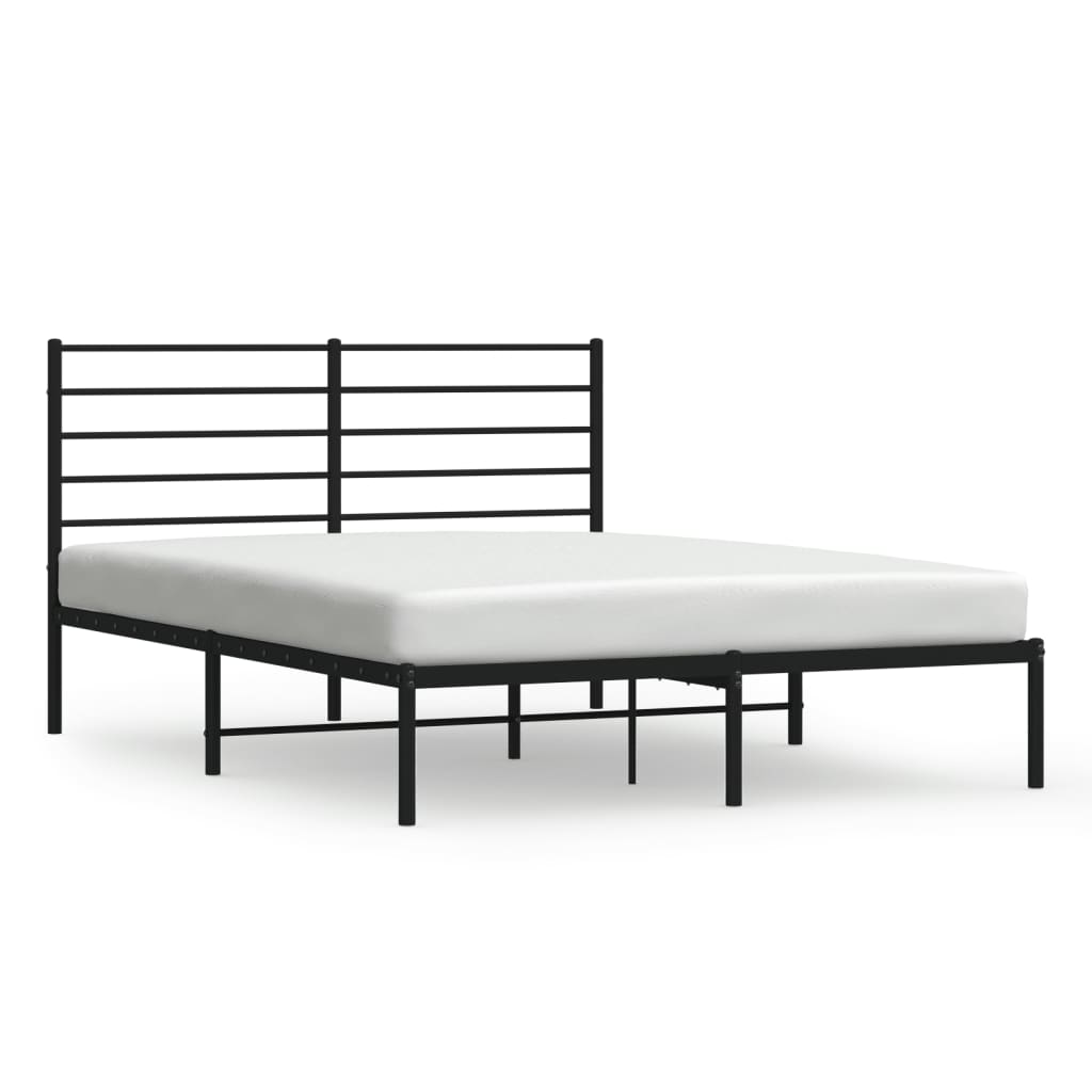 Cadre de lit métal sans matelas avec tête de lit noir 120x200cm - XIOS