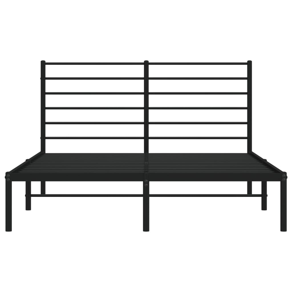 Cadre de lit métal sans matelas avec tête de lit noir 120x200cm - XIOS