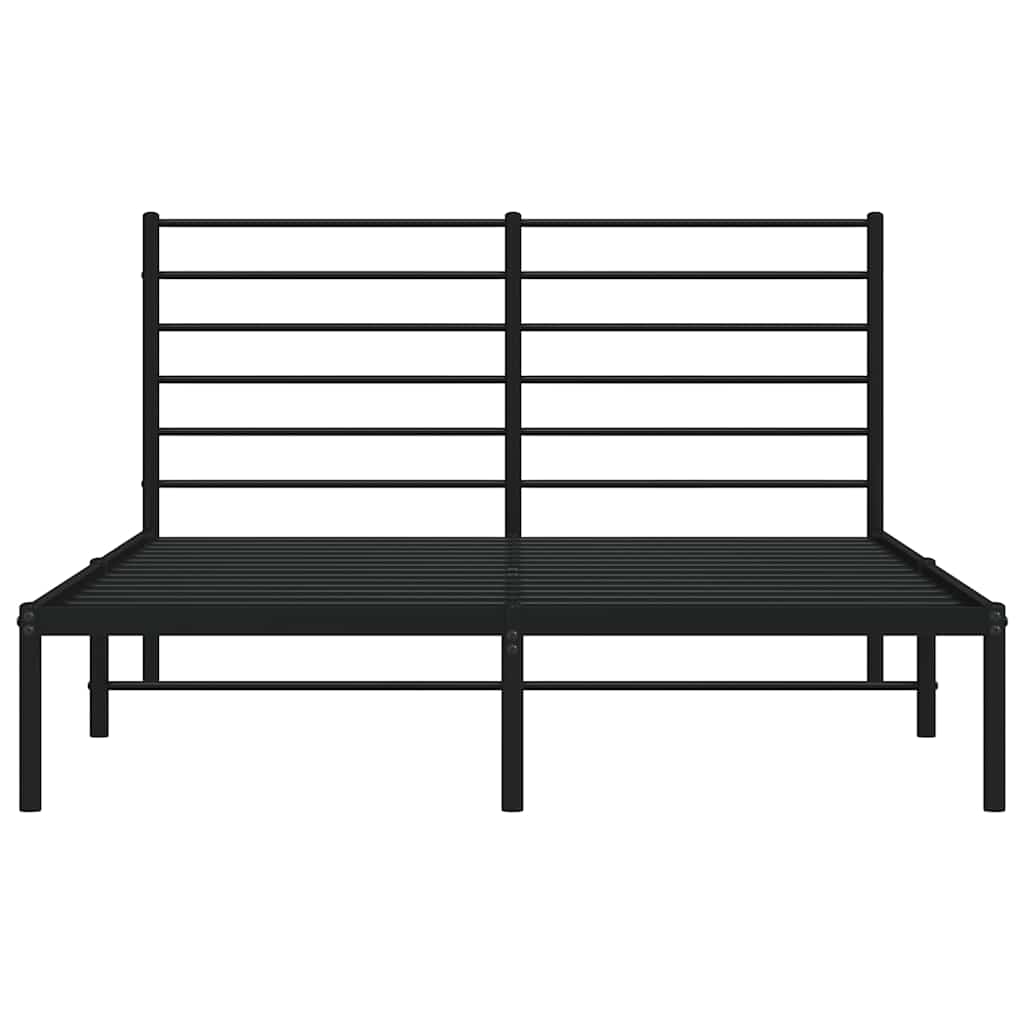 Cadre de lit métal sans matelas avec tête de lit noir 150x200cm - XIOS