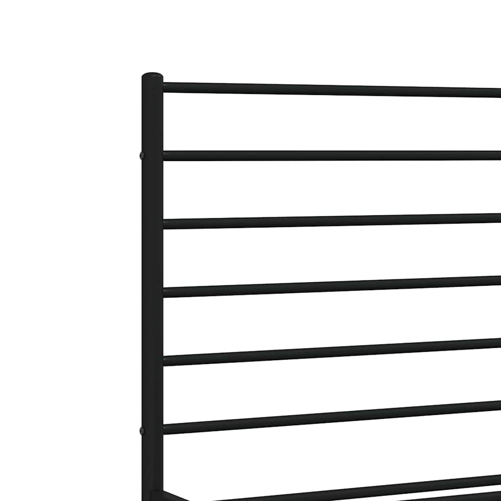 Cadre de lit métal sans matelas et tête de lit noir 160x200 cm - XIOS