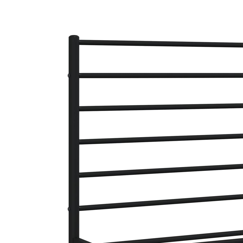 Cadre de lit métal sans matelas et tête de lit noir 180x200 cm - XIOS