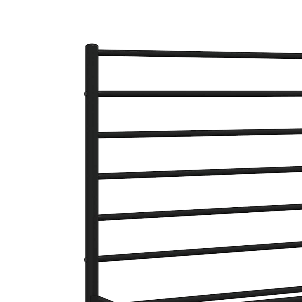 Cadre de lit métal sans matelas avec tête de lit noir 193x203cm - XIOS
