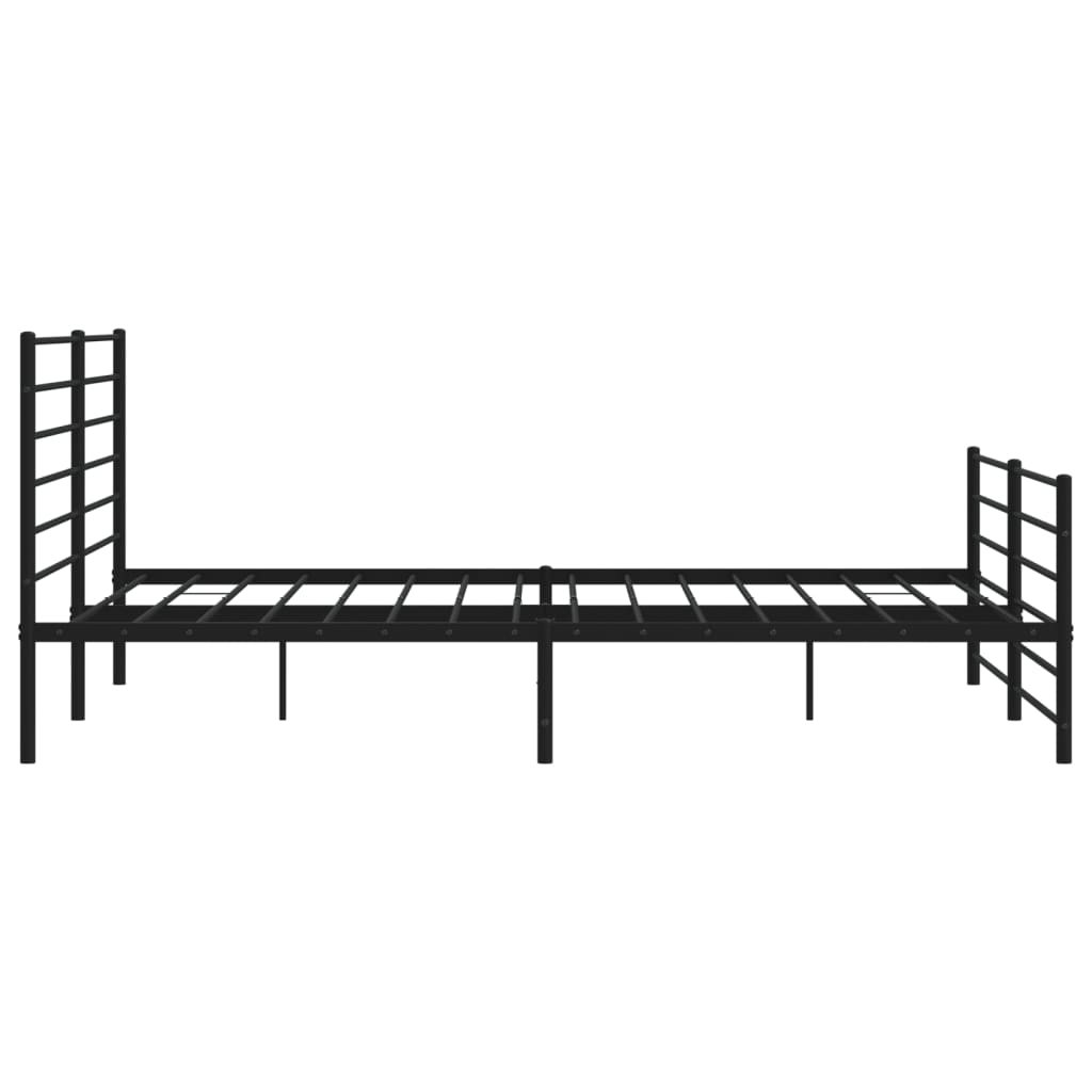 Cadre de lit métal sans matelas avec pied de lit noir 200x200cm - XIOS