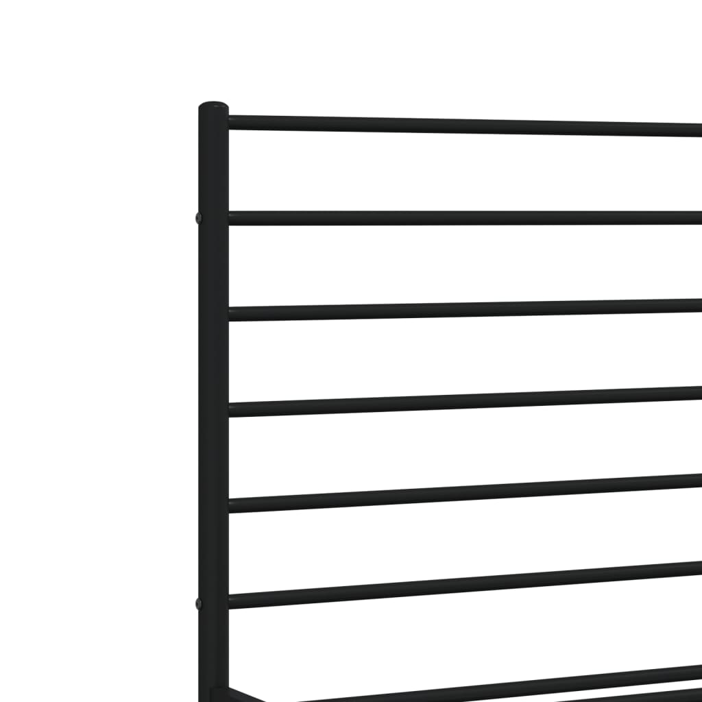 Cadre de lit métal sans matelas avec pied de lit noir 200x200cm - XIOS