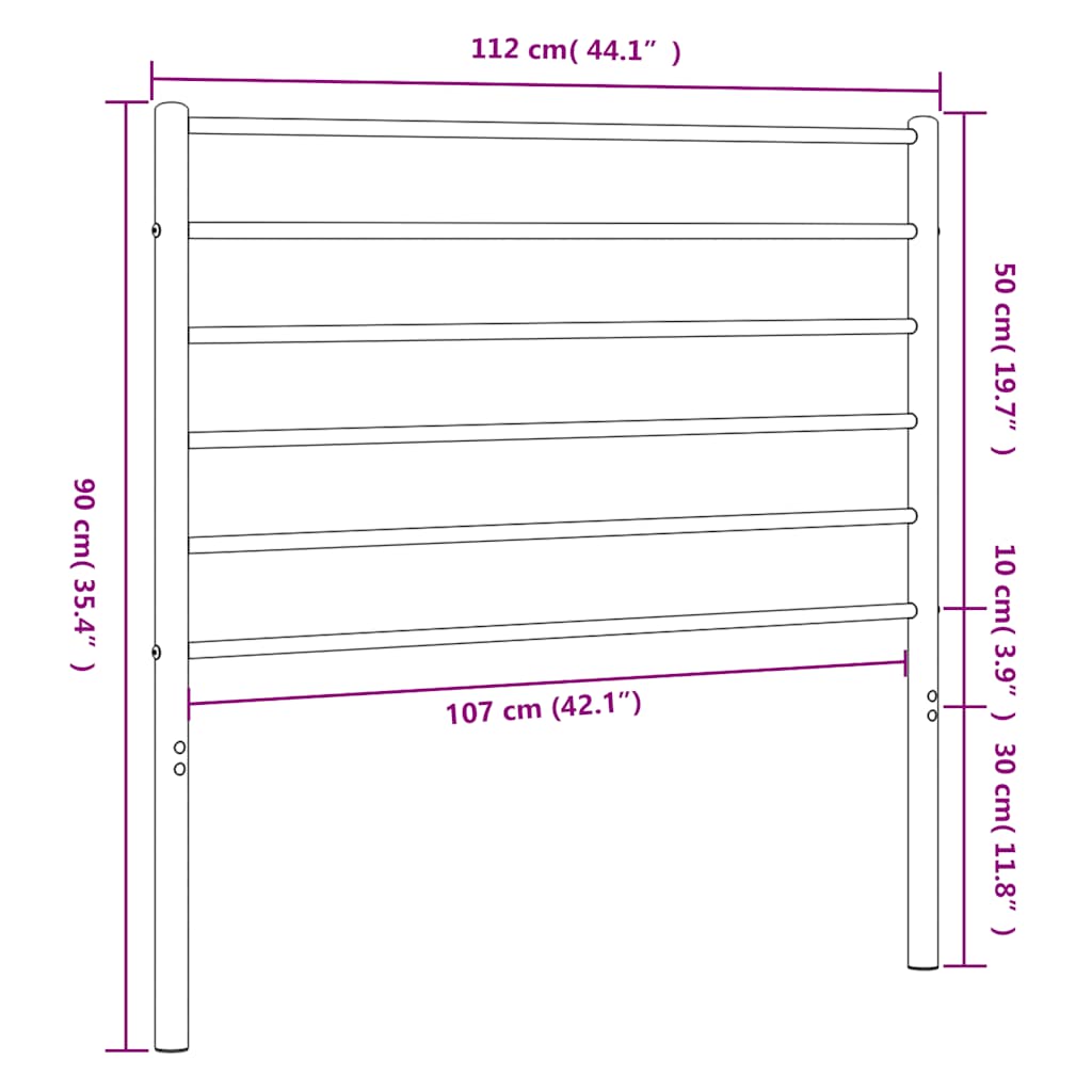 Tête de lit métal noir 107 cm - XIOS