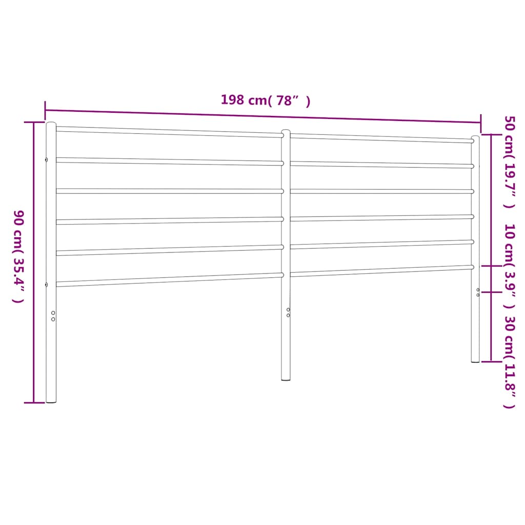 Tête de lit métal noir 193 cm - XIOS