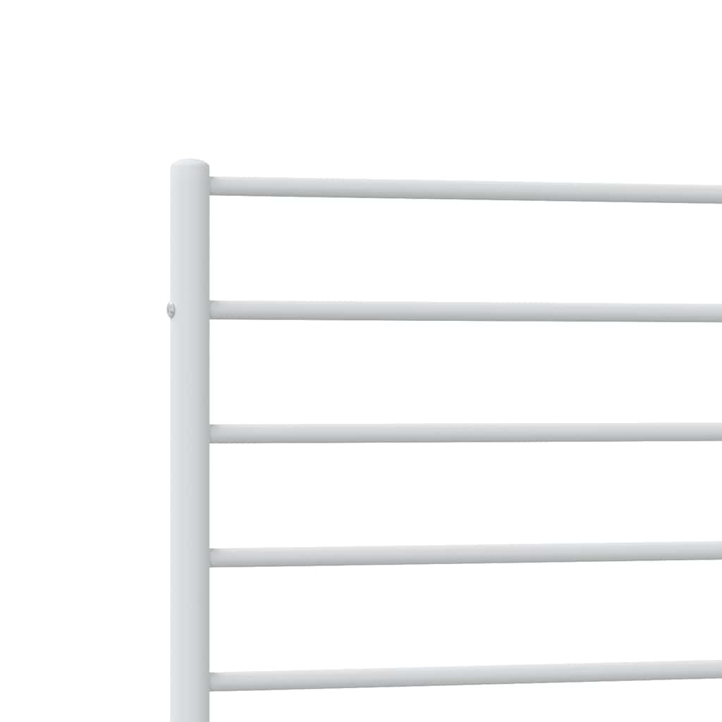 Cadre de lit métal sans matelas avec tête de lit blanc 75x190cm - XIOS