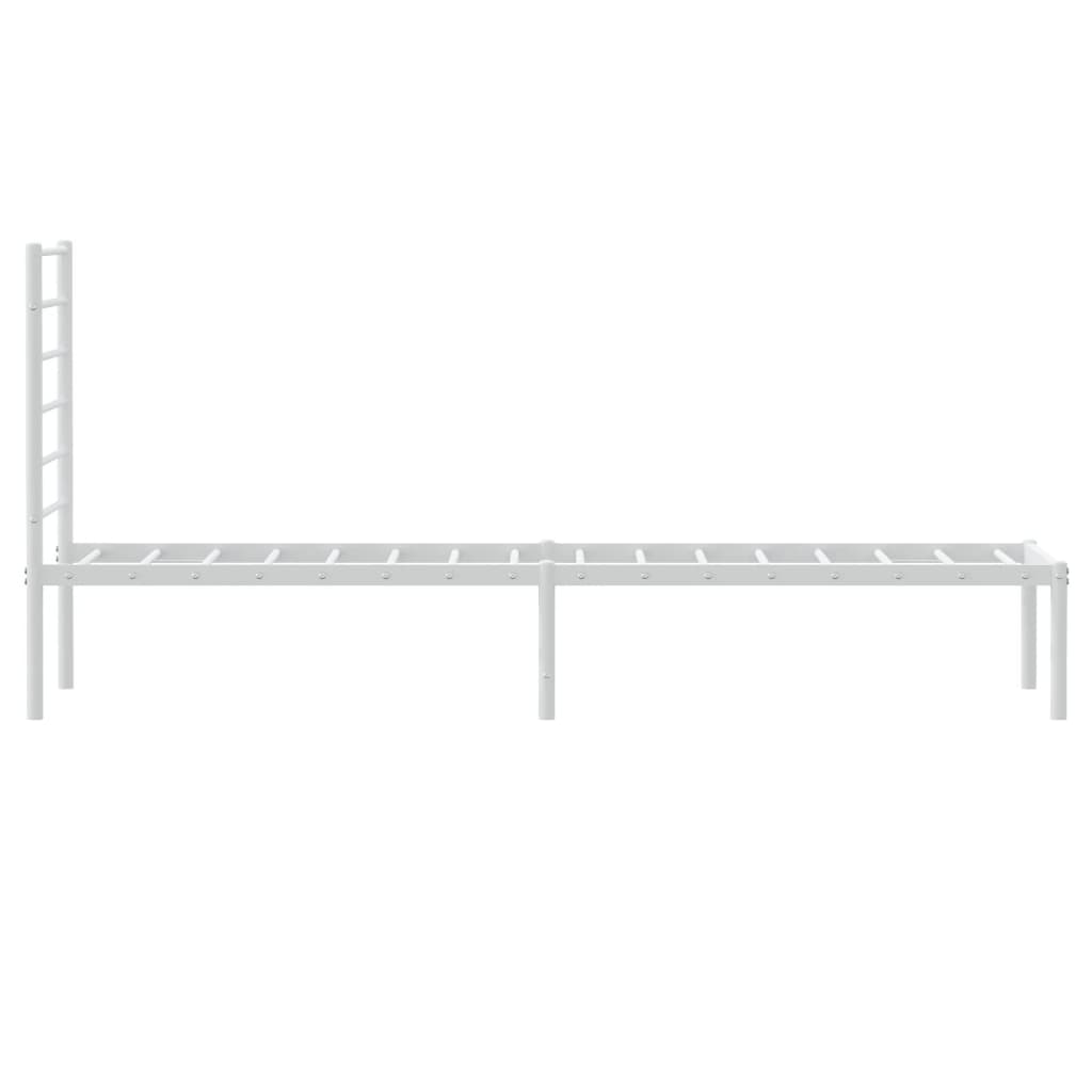 Cadre de lit métal sans matelas avec tête de lit blanc 80x200cm - XIOS